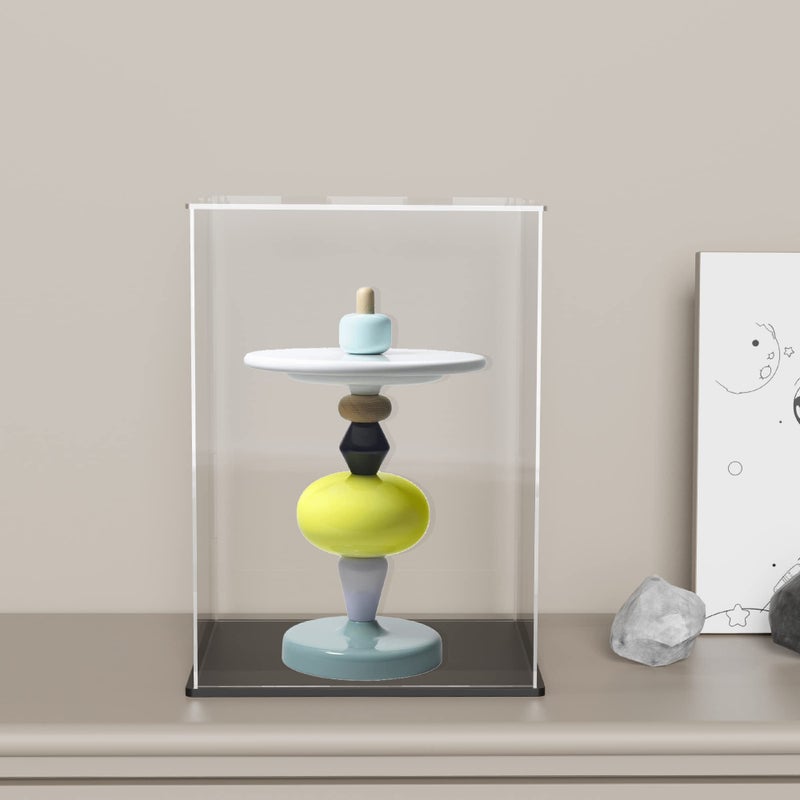 HEMYLU Acrylic Box with Matte Black Base  Simple Self-Assembly Clear Acrylic Display Case  Tall Dustproof Showcase with Lid for Collectibles  Toys and Trophy (8x8x12 inch) - Image 5